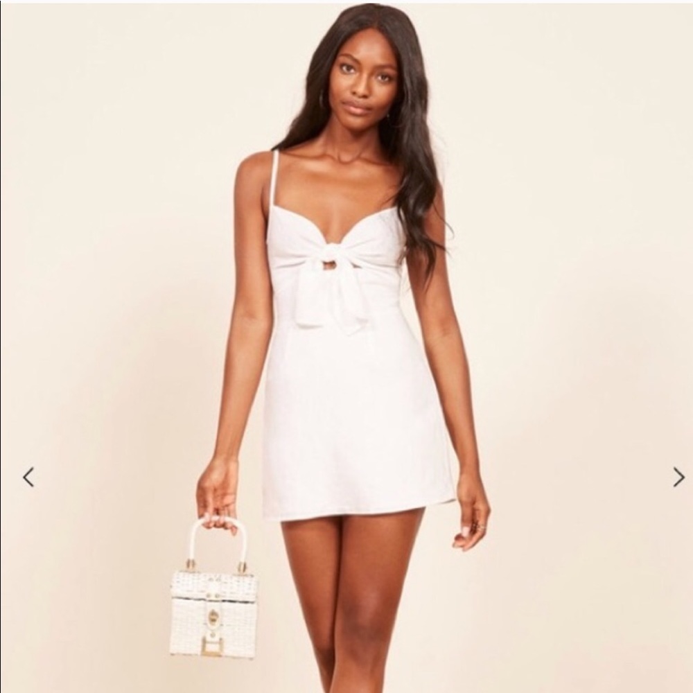 White linen reformation dress- new with tags